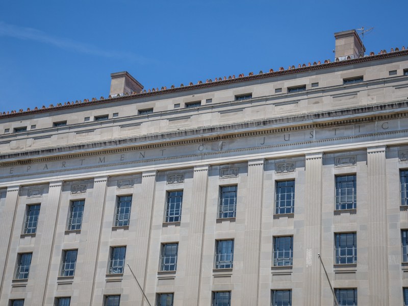 The United States Department of Justice Building in Washington, DC.