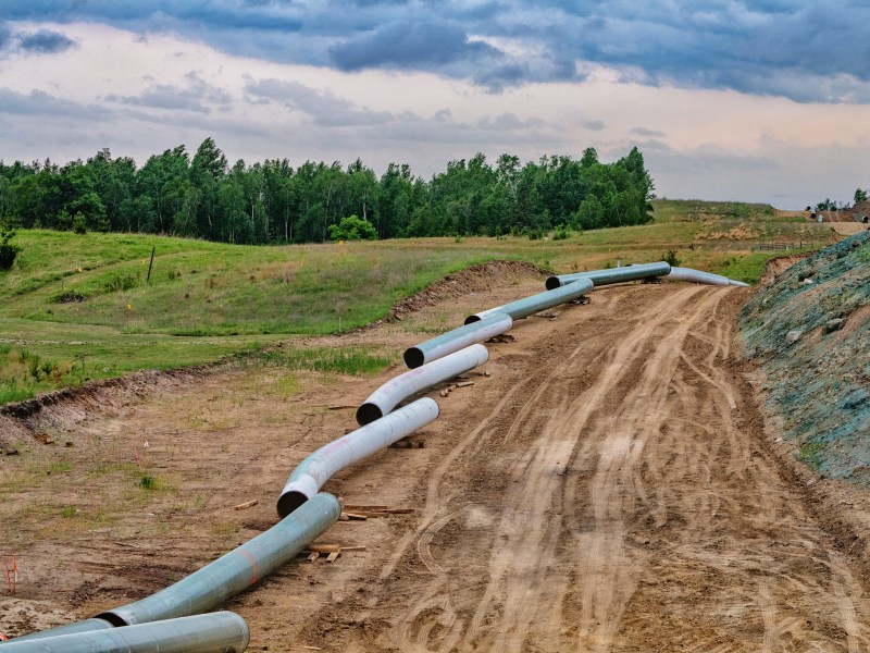 Construction on the Enbridge Line 3 oil pipeline in Northern Minnesota in 2021.