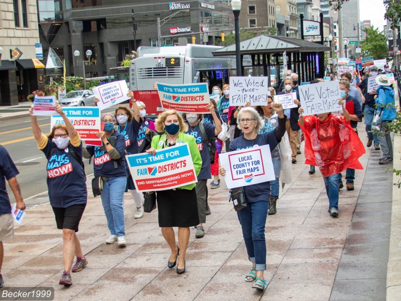 Ohioans in a "fair maps" march in September 2021.